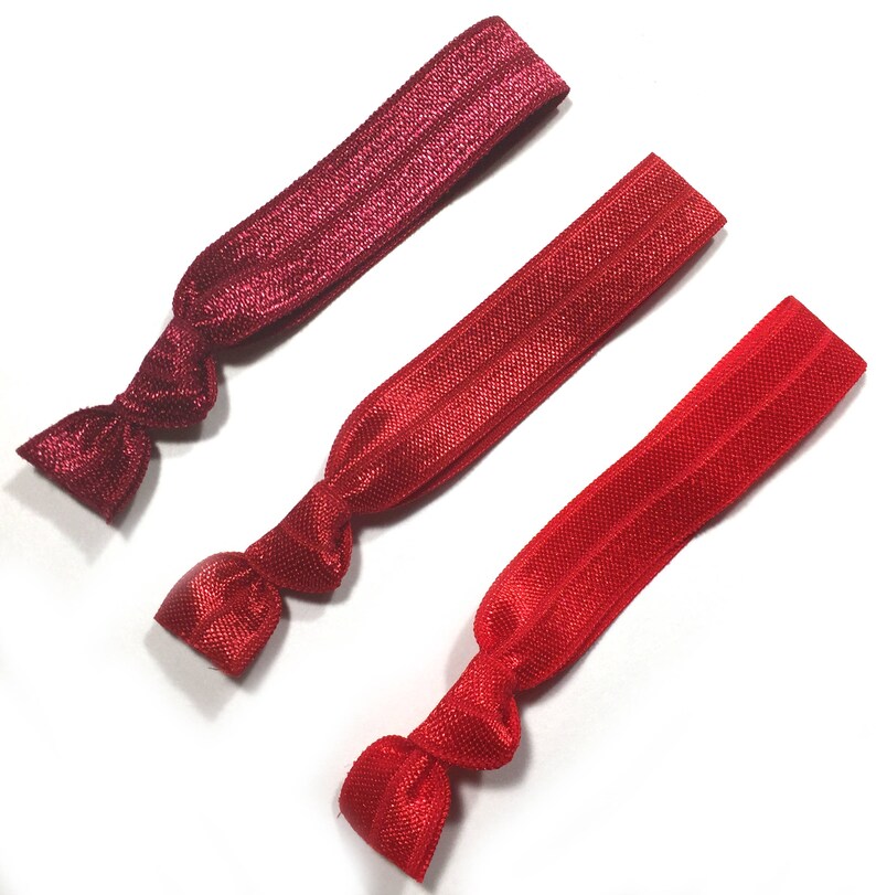 Red Ombre Hair Ties Red Hair Ties Hair Elastics Elastic Etsy