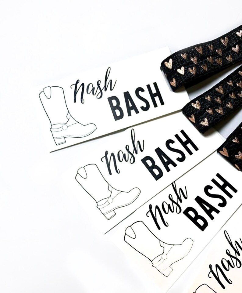 Nash Bash Bachelorette Party Favors Nashville Bachelorette Favors Bachelorette Party Hair Tie Favors Nash Bash Bachelorette Boots image 4