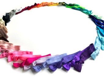 Elastic Hair Ties Grab Bag - Bulk Discounted Ponytail Holders - Variety Pack of Solid Color Hair Elastics