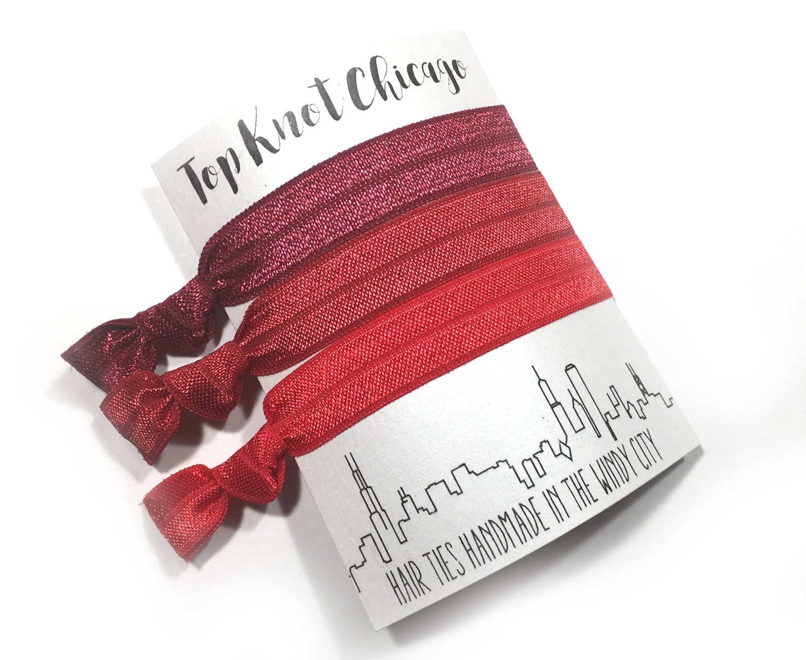 Red Ombre Hair Ties Red Hair Ties Hair Elastics Elastic Etsy