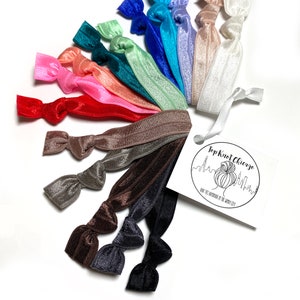 Variety Pack of Solid Color Hair Elastics You Choose 10, 15, 20, 25 or 50 Elastic Hair Ties Grab Bags image 2