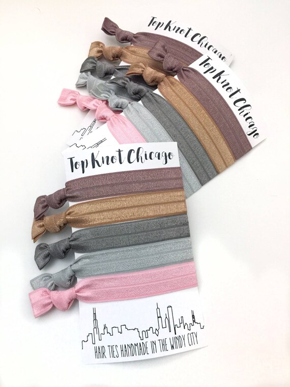 Elastic Hair Ties Gray Hair Tie Top Knot Chicago Yoga Etsy