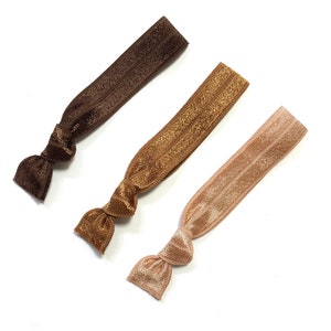 Brown Elastic Hair Ties Brunette Ombre Hair Elastics image 2