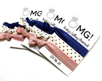 OMG! Bachelorette Party Favors - Bridal Shower Favors - Bridesmaid Proposals - Bachelorette Hair Ties | 3 Hair Ties per Favor *