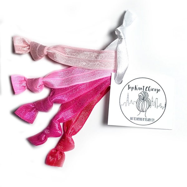 Pink Ombre Package - Set of 5 Elastic Hair Bands