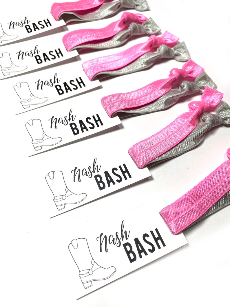 Nash Bash Bachelorette Party Favors Nashville Bachelorette Favors Bachelorette Party Hair Tie Favors Nash Bash Bachelorette Boots image 2