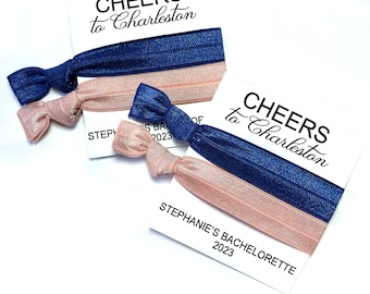 Cheers to Charleston Bachelorette Party Favors - Charleston Bachelorette Hair Tie Favors  | 2 Hair Ties per Favor