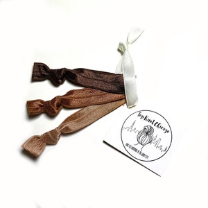 Brown Elastic Hair Ties Brunette Ombre Hair Elastics image 1