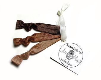 Brown Elastic Hair Ties | Brunette Ombre Hair Elastics