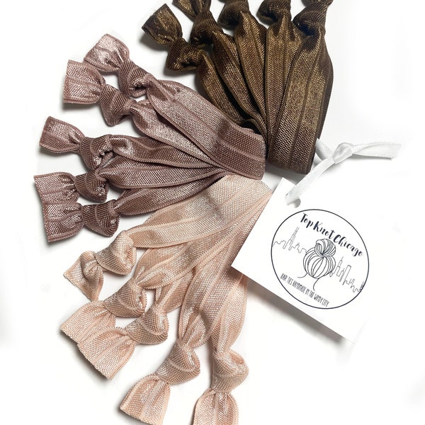 Brown Elastic Hair Bands | Tawny Package of 15 Elastic Hair Ties