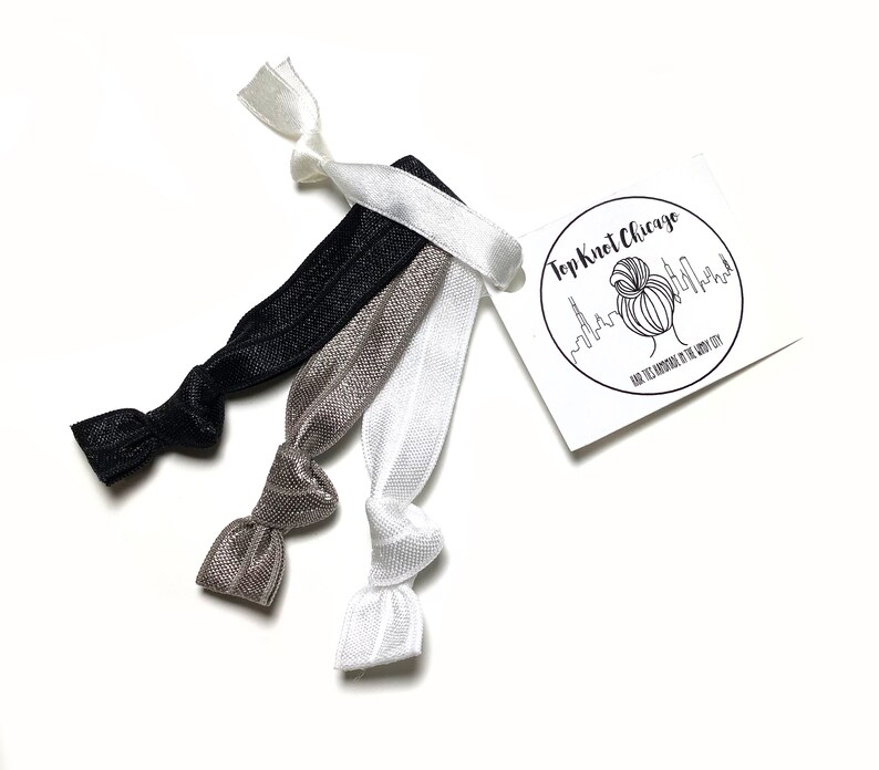 Monochrome Package Set of 3 Hair Ties image 3