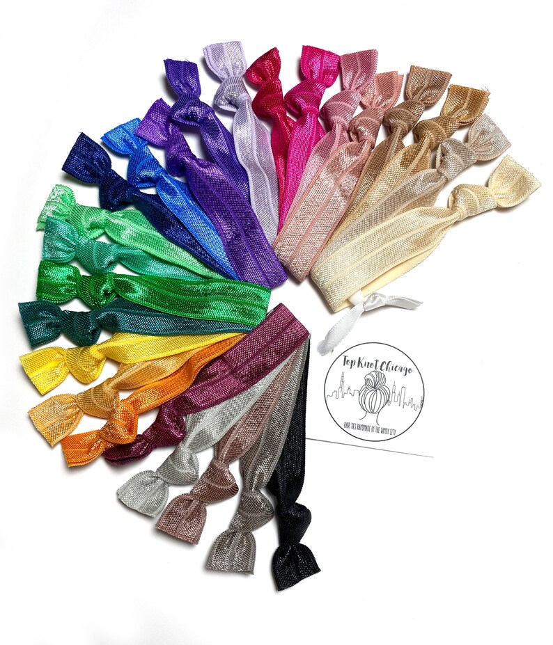Variety Pack of Solid Color Hair Elastics You Choose 10, 15, 20, 25 or 50 Elastic Hair Ties Grab Bags image 3