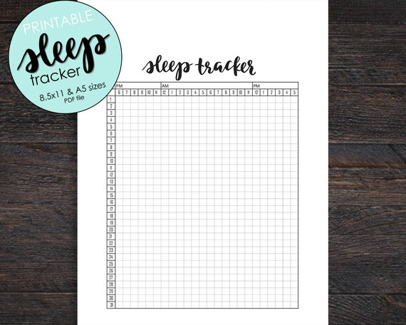 free printable sleep tracker printable