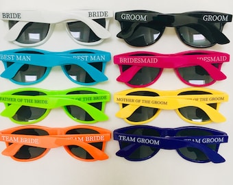 Gepersonaliseerde bruiloft zonnebril gunsten
