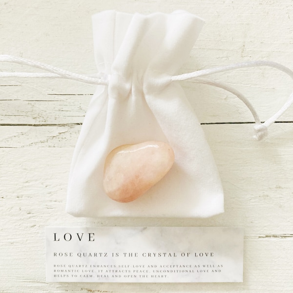 Recuerdos de boda de cuarzo rosa – Regalo de fiesta con cristales del amor