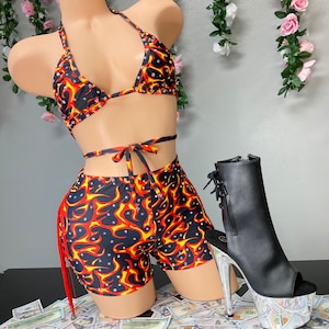 Hottie Flames Short Set with Fringe