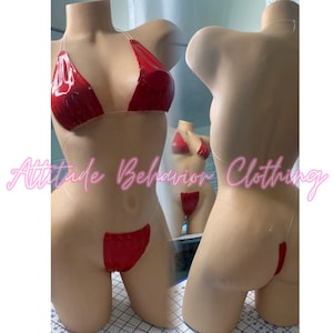 Micro Red Latex Bikini
