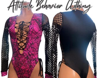 One-of-a-Kind Shattered Long Sleeve Bodysuit – Stage & Nightlife Wear