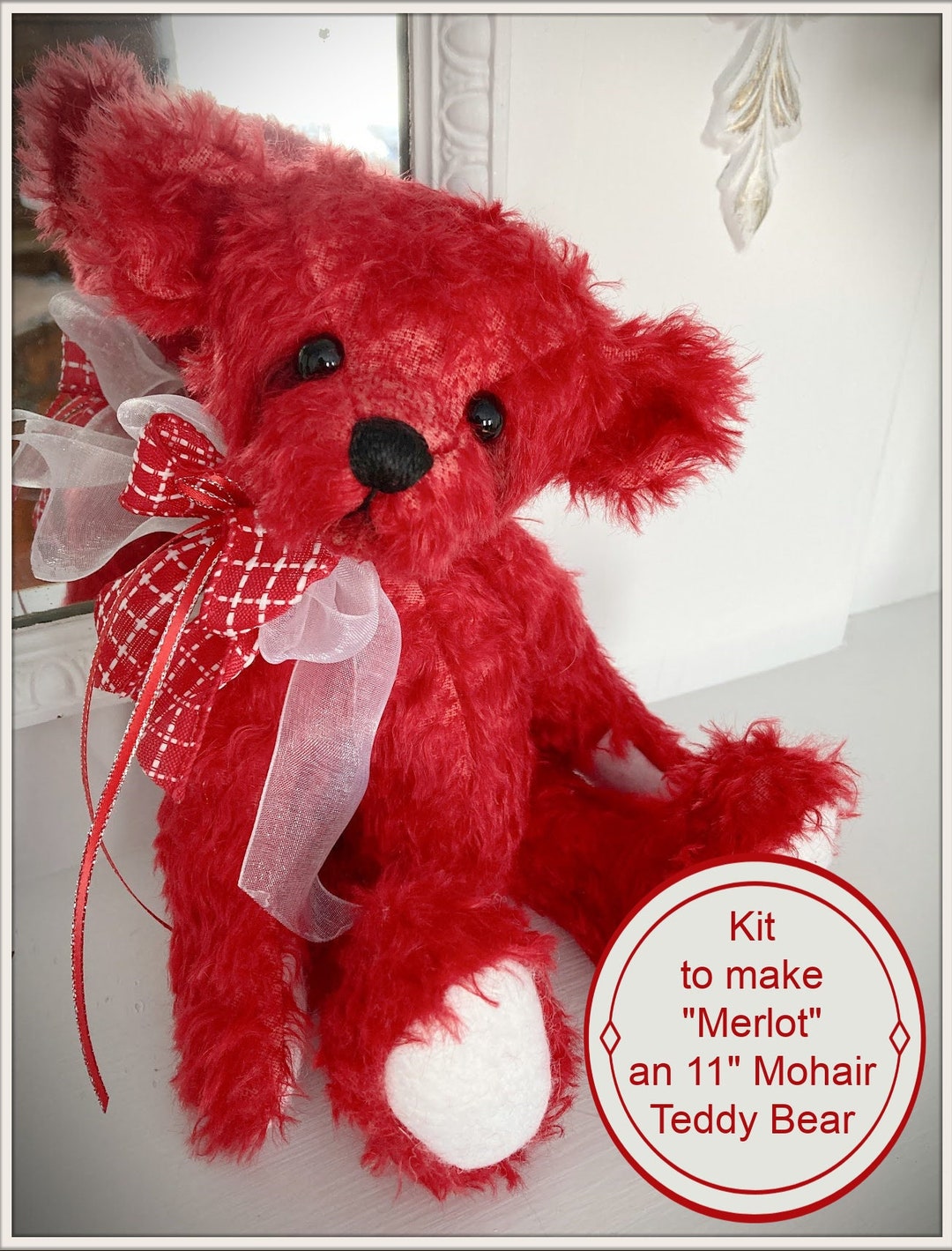 DIY Sewing Kit 11 Mohair Artist Teddy Bear Making Kit Merlot Etsy