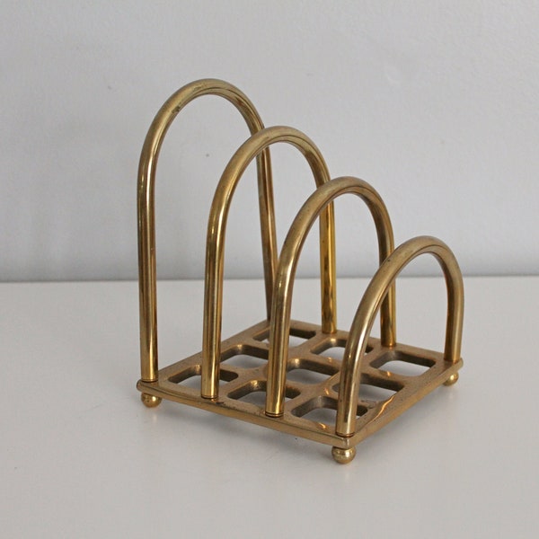 vintage brass mail holder, brass letter holder, brass office decor, vintage office, mail organization, brass desk decor