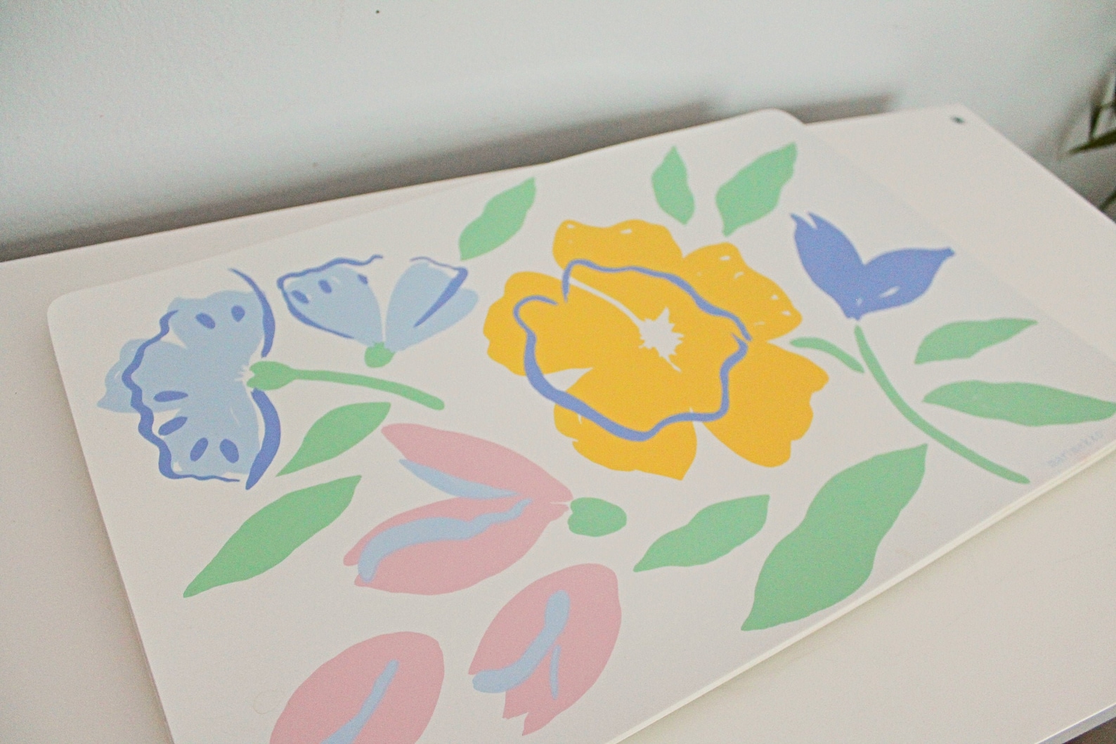 4 vintage pastel marimekko placemats 80s vinyl placemats 80s Etsy