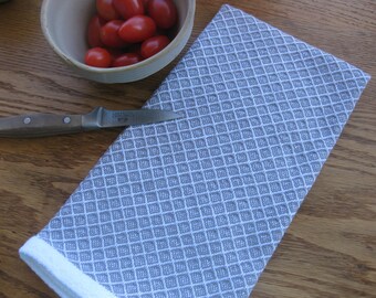 Gray and White Handwoven Dishtowels