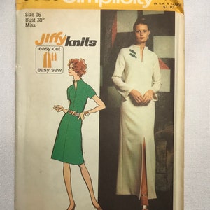 1970s Sheath Dress Sewing Pattern: Simplicity 5320, Size 16, Jiffy Knits