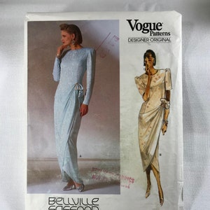 Cocktail, Evening Dress by Bellville Sassoon, Designer Original Vogue 1884 Sz 8. 10. 12, 16, vintage sewing pattern in original folds