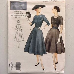 1951 Vogue 2268-jurkpatroon: retro fit & flare, maat 10 of 12