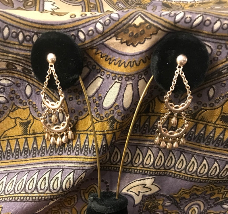 made in Canada Sterling Silver Bohemian Chandelier Earrings Pierced Earrings