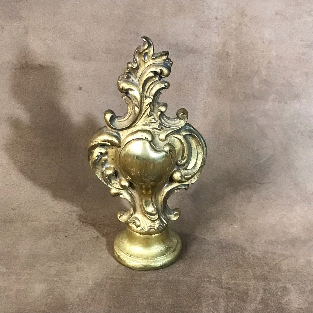 Decorative Vintage Brass Finial, Solid Casting, With Mounting Screw