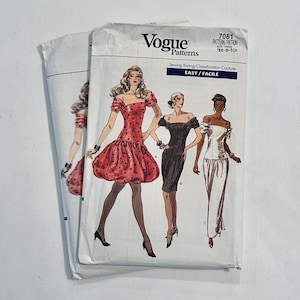 Modello di cucito per abito da sera Vogue 7081: corpetto con stecche, gonna a palloncino