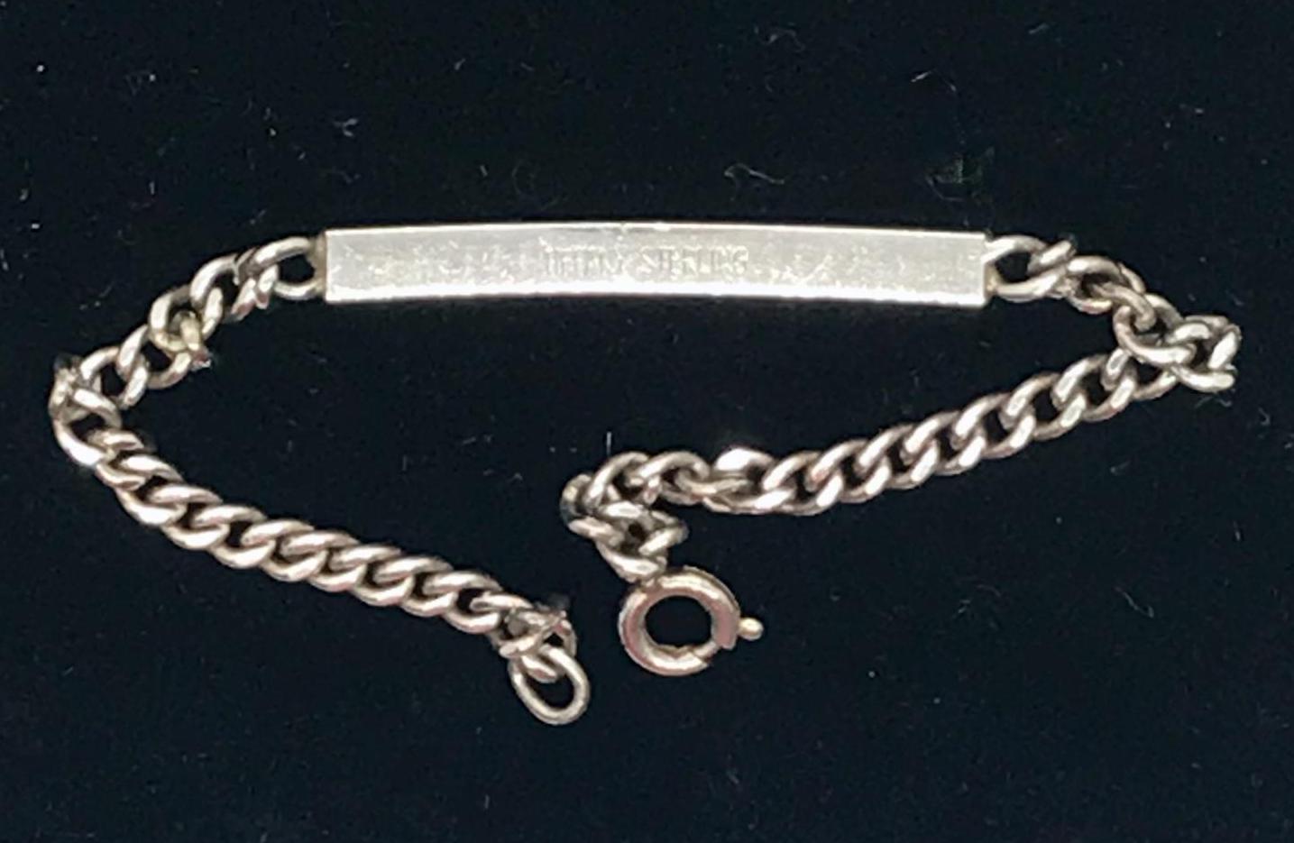1970's Vintage Tiffany Ribbon ID Bracelet, 6