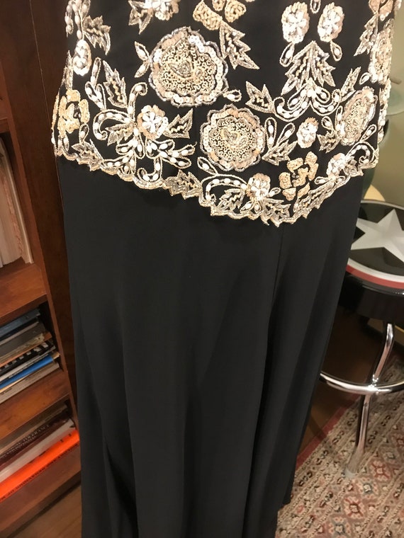 Sexy Beaded Evening Gown in Black and White, size… - image 3