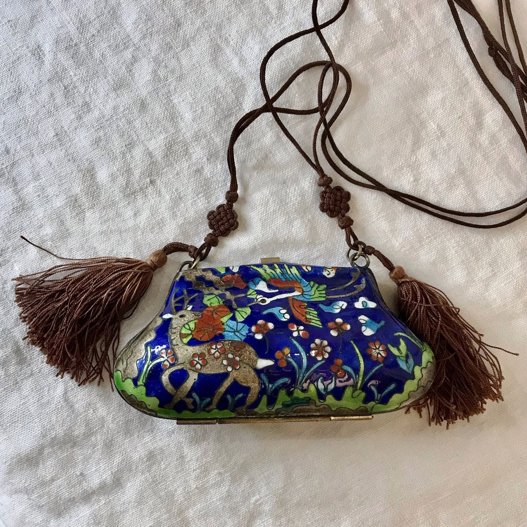 Cloisonne and Enamel Purse Vintage Import With the Prettiest Etsy