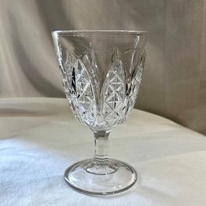 Antique Celtic Pattern Glass Goblet - EAPG Water or Wine Glass