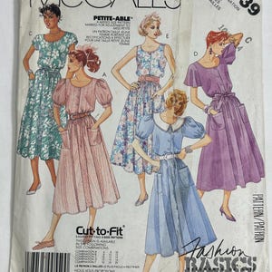 Casual Country Style Dress, Cottage Core, 1980's McCall's Sewing Pattern 2939 Size 10-14 Uncut