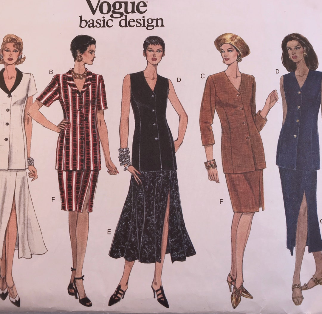 Vogue 1361 Sewing Pattern: Jacket, Top & Skirt - Size 8-12, Uncut - Etsy