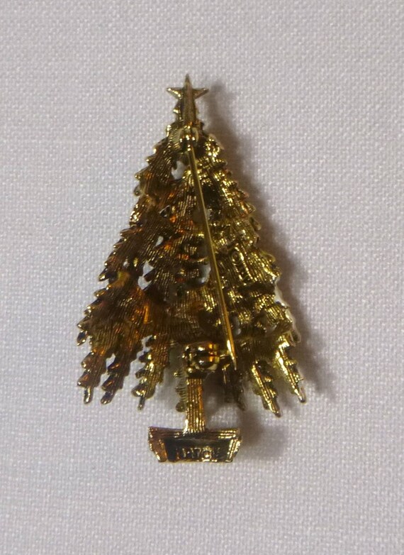 True Vintage Christmas Tree Pin By Art Enamel And Rhinestone Etsy