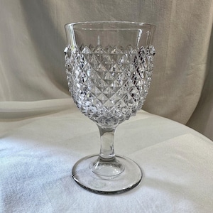 Antique Sawtooth EAPG Flint Glass Goblet: Early American Pattern