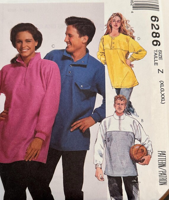 ユニセックススポーツトップス、クォータージップ：マッコールズ 6286