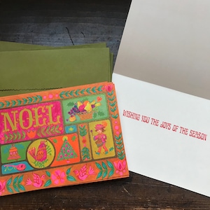Mod Retro Christmas Greeting Cards by Buzza Cardozo, Unused with Envelopes, 2 or 3 Pieces