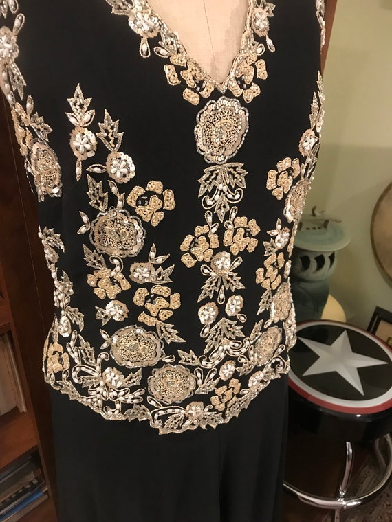 Sexy Beaded Evening Gown in Black and White, size… - image 4