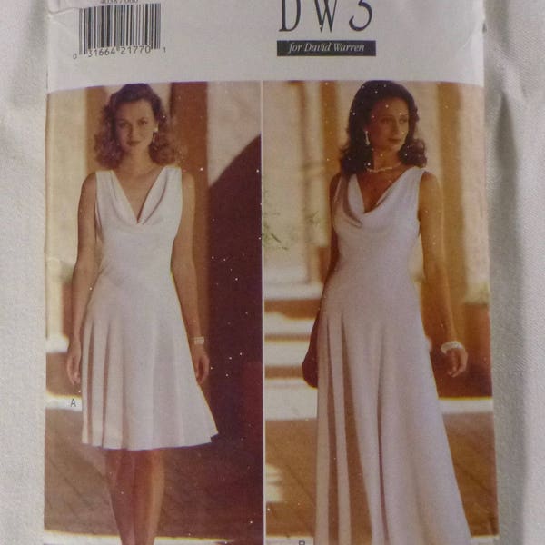 Butterick 4038 - Szs 6 - 12, Fit and Flare Misses Dress for Day or Evening, Floor Length Option, vintage sewing pattern in original folds