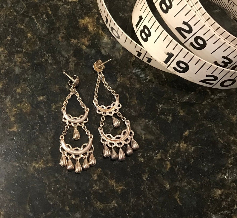 made in Canada Sterling Silver Bohemian Chandelier Earrings Pierced Earrings