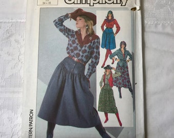 Country Western Skirt and Blouse, Simplicity 7601, Szs 6 and 8, Uncut Sewing Pattern