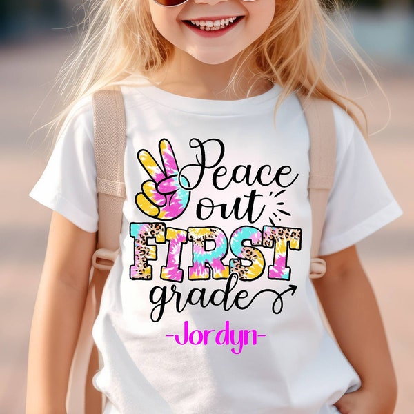 Peace Out 1st grade shirt | T-Shirt | Little Girl | Last day of school | Going into 2nd grade