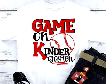 Kindergarten Shirt | School shirt | First day of school | Kinder | Game On Kindergarten | Personalized Name Custom | Little boy | Baseball