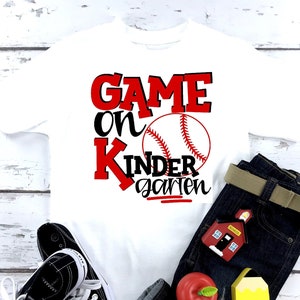 Kindergarten Shirt | School shirt | First day of school | Kinder | Game On Kindergarten | Personalized Name Custom | Little boy | Baseball