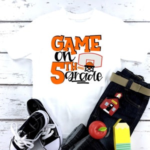 5th grade Shirt | School shirt | First day of school | Fifth grade | Game On 5th grade | Personalized Name Custom | Little boy | Basketball
